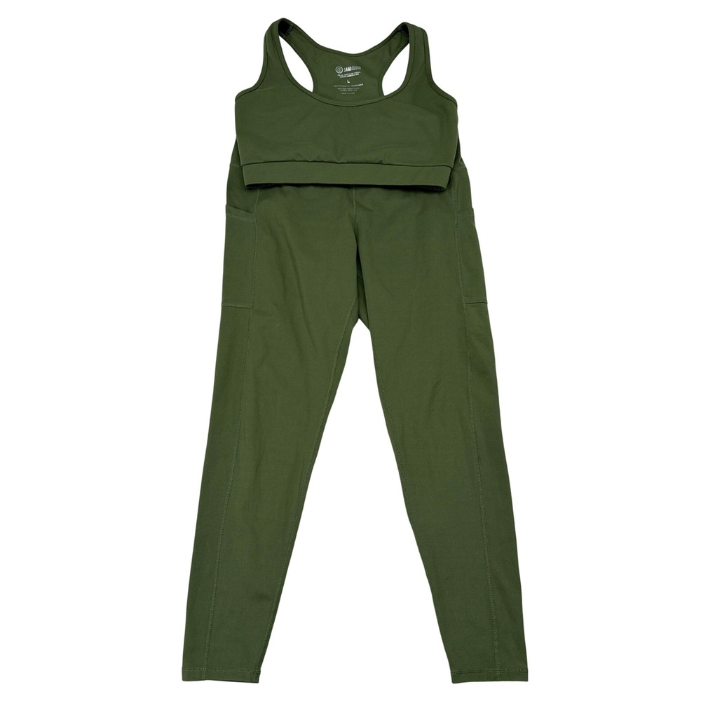 Sand Cloud Workout Set Womens Size L / XL Green Leggings Sports Bra Activewear